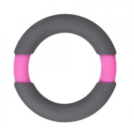 Серое эрекционное кольцо NEON STIMU RING 37MM GREY/PINK